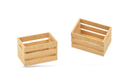Empty wooden crate box