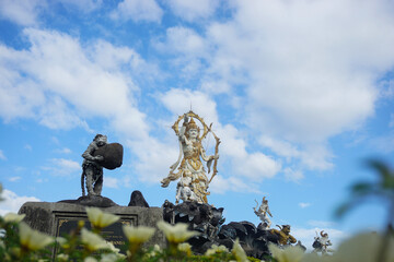 Denpasar, Bali, Indonesia (1 August 2021) : Landmark on the Ida Bagus Mantra Bypass Denpasara -...
