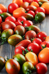 Cherry tomato - assorted multicolored tomatoes on table