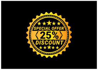 25% discount label and sale banner design template