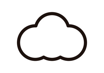 Icono negro de nubes en fondo blanco.