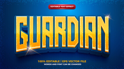 Guardian 3D cartoon game editable text effect