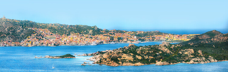 Fototapeta na wymiar Fabulous view on Santo Stefano and La Maddalena islands from Palau.