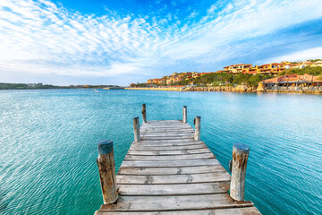 Fabulous view of Porto Cervo from wooden pier