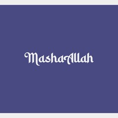 Fototapeta na wymiar Mashaallah religious greetings typography text.  Islamic typography poster vector design. 