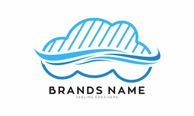 Unique cloud wave vector logo