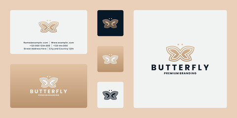 butterfly logo design vector for branding, spa, fashion