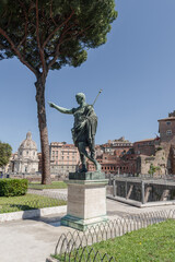 Augustus Caesar statue in the Forum area, Rome, Lazio, Italy