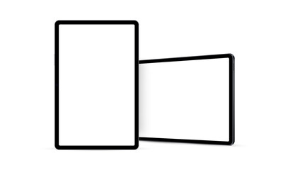 Tablet Vertical and Horizontal Mockup with Front, Side View. Vector Illustration