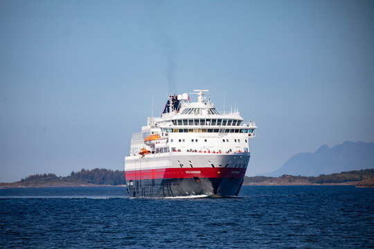 MS «Otto Sverdrup», formerly MS «Finnmarken» is a cruise ship and former Hurtigruten ship, Expeditions,Helgeland,Nordland county,Northern Norway,scandinavia,Europe