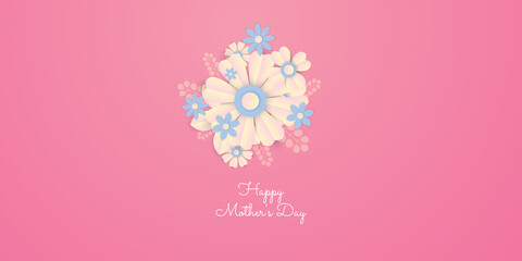 Flower background with colorful paper cut style
