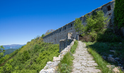 Fototapeta na wymiar View of Ratti or Monteratti Fort in Genoa, Italy.