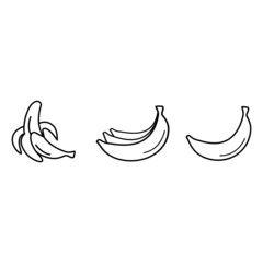 Banana simple line icon on white background,vector illustration