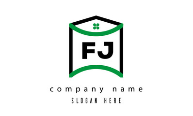 FJ creative real estate latter logo vector