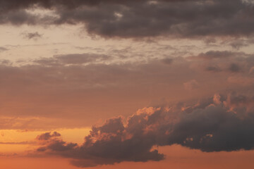 Sunset clouds in the sky in summer evening