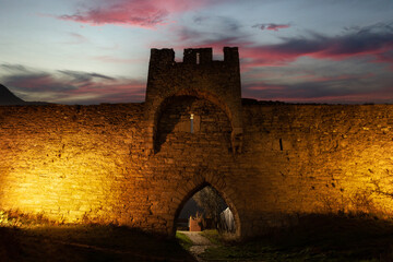 Fototapeta premium The city wall of Visby on the island of Gotland in the Swedish part of the Baltic Sea.