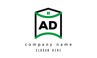 AD creative real estate latter logo vector