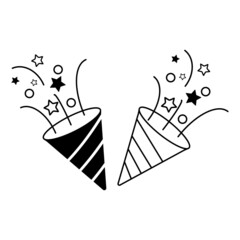 Confetti simple line icon on white background,vector illustration
