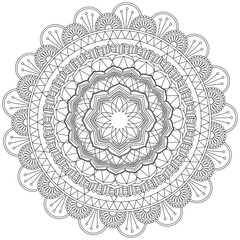 Leaf Flower Petal Coloring Mandala Art Simple Graphic Shape Vector Floral Oriental Outline Vintage Decorative Elements Pattern Illustration Islam Arabic Indian Turkish Mystic Religion Morals Lotus