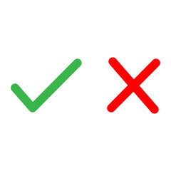 Check mark simple line icon on white background,vector illustration