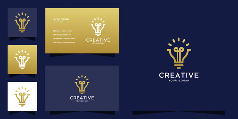 Creative light bulb logo and business card design