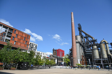 Luxembourg Belval Esch sur Alzette Université haut fourneau ancien site industrie industriel - obrazy, fototapety, plakaty