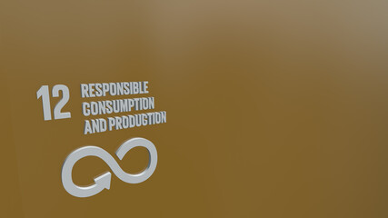 Sustainable Development Goal 12 Responsible Consumption and Production SDG Concept. 3D Render