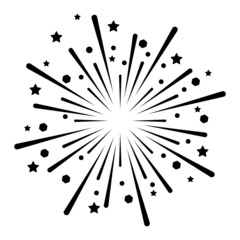 Fire work simple line icon on white backgound,vector illustration