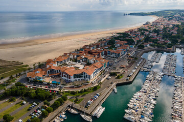 Hendaye, Basque Country, France - Sokoburu harbour and the beach