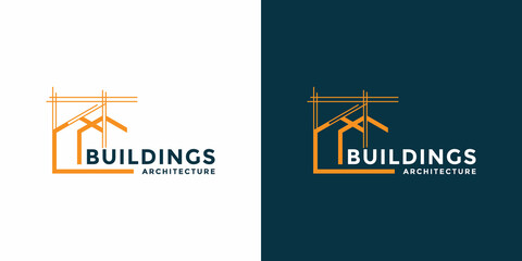 building house logo design architect construction real estate vector