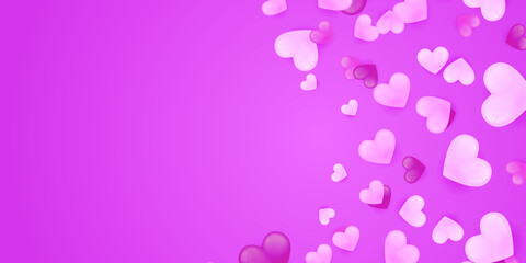 Purple pink love border background. Purple White Abstract Background for Presentation Design. Valentine's day background with hearts