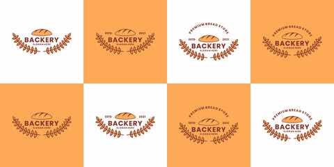 bakery logo design vintage bundle restaurant vector