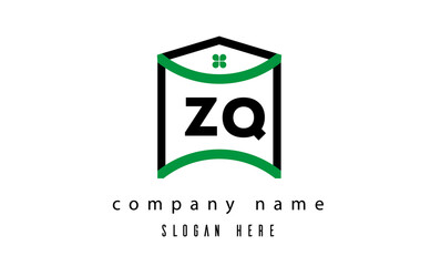 ZQ creative real estate latter logo vector