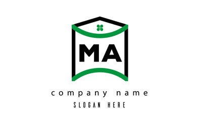 MA creative real estate latter logo vector