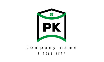 PK creative real estate latter logo vector