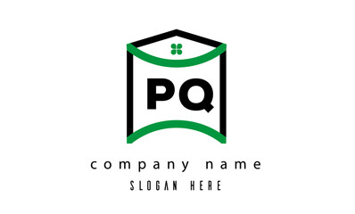 PQ creative real estate latter logo vector