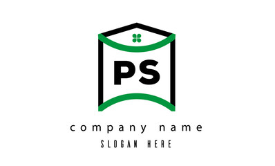 PS creative real estate latter logo vector