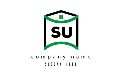 Obraz premium SU creative real estate latter logo vector