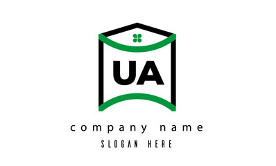 UA creative real estate latter logo vector