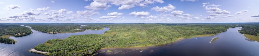 Aerial of lake and river