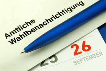 Amtliche Wahlbenachrichtigung zur Bundestagswahl am 26. September 2021