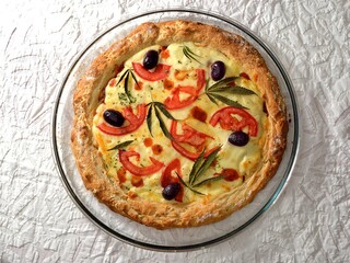 Pizza with cannabis olive oil