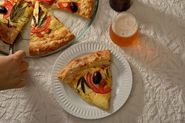 Pizza with cannabis olive oil
