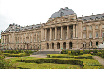 Obraz premium Brussels, Belgium. Facade of the Royal Palace, XX century 