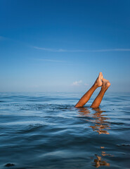  boy bathes in the sea