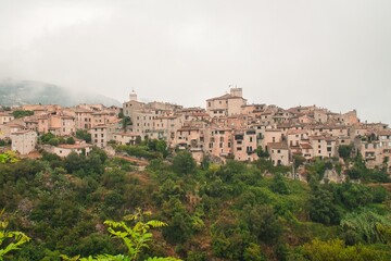 Fototapeta na wymiar Beautiful medieval town of Tourrette sur Loup, situated on the hilltop in France