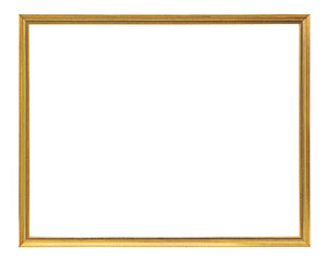 Golden ornate glossy vintage picture frame on white