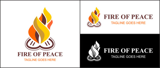 vector logo for company, group or personal, abstract logo fire and heart, modern, simple template and minimalist logotype, matches the logo you want