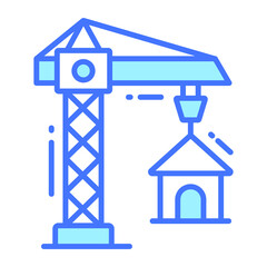 crane trendy icon, glyph style isolated on white background. Symbol for your web site design, logo, app, UI.