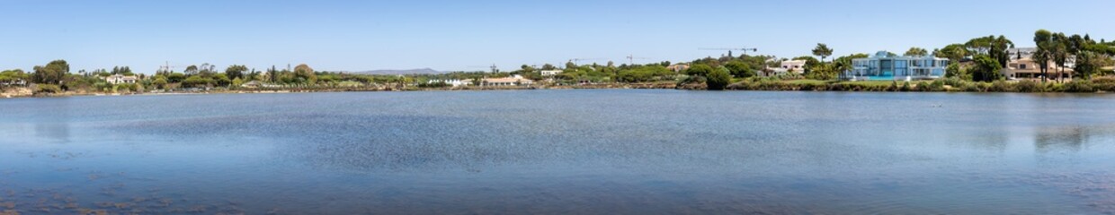 Beautiful panoramic view at Ria Formosa lagoon, Quinta do Lago, Algarve